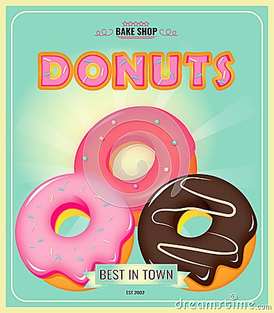 Donut Summer Sweet Poster Stock Photo